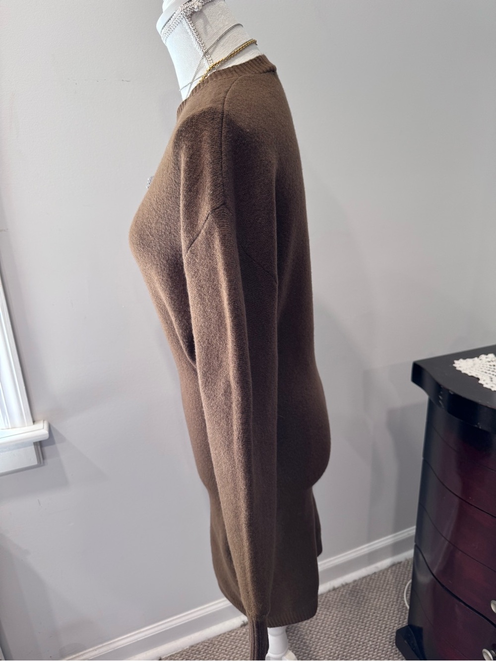 Zara Brown Crewneck Knit Sweater Dress - Picture 2 of 7